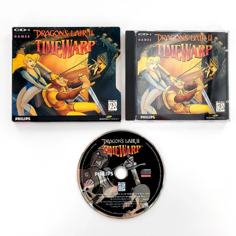 Dragon's Lair II: Time Warp (Philips CD-i, 1994) Complete w/ Slip Cover Tested